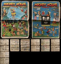 2m0581 LOT OF 2 ENGLISH MICKEY MOUSE WEEKLY MAGAZINES 1936 color covers & 1 color interior spread!