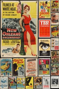 2m0149 LOT OF 117 FOLDED ONE-SHEETS 1940s-1970s great images from a variety of different movies!