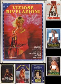 2m0098 LOT OF 7 FOLDED SEXPLOITATION ITALIAN ONE-PANELS 1980s-1990s sexy images with some nudity!