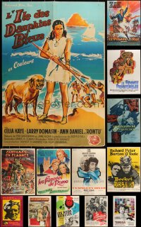 2m0955 LOT OF 21 FORMERLY FOLDED FRENCH 23X32 POSTERS 1960s a variety of cool movie images!