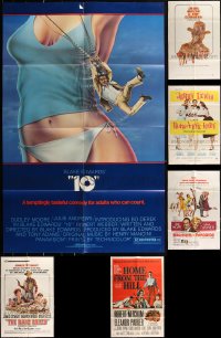 2m0270 LOT OF 7 FOLDED ONE-SHEETS 1950s-1970s great images from a variety of different movies!