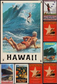 2m0948 LOT OF 11 UNFOLDED REPRODUCTION TRAVEL POSTERS 1990s Hawaii, Australia & more, cool art!