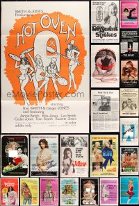2m0014 LOT OF 34 TRI-FOLDED SEXPLOITATION ONE-SHEETS 1970s-1980s sexy images with some nudity!