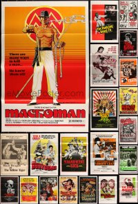 2m0011 LOT OF 59 TRI-FOLDED KUNG FU ONE-SHEETS 1970s-1980s great images from martial arts movies!