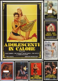 2m0093 LOT OF 10 FOLDED SEXPLOITATION ITALIAN ONE-PANELS 1980s-1990s sexy images with some nudity!