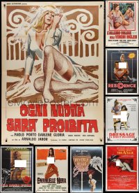 2m0082 LOT OF 15 FOLDED SEXPLOITATION ITALIAN ONE-PANELS 1970s-1990s sexy images with some nudity!