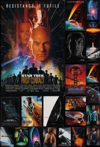 2m1021 LOT OF 24 UNFOLDED DOUBLE-SIDED & SINGLE-SIDED MOSTLY 27X40 STAR TREK ONE-SHEETS 1980s-2010s