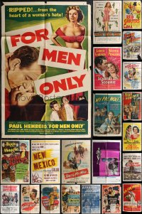 2m0159 LOT OF 74 FOLDED ONE-SHEETS 1940s-1960s great images from a variety of different movies!