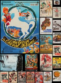 2m0952 LOT OF 23 FORMERLY FOLDED FRENCH 23X32 POSTERS 1950s-1980s a variety of cool movie images!