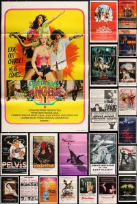 2m0010 LOT OF 33 TRI-FOLDED ONE-SHEETS 1970s-1980s great images from a variety of movies!