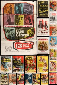 2m0177 LOT OF 56 FOLDED ONE-SHEETS 1940s-1960s great images from a variety of different movies!