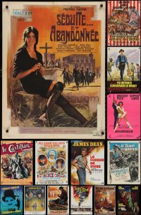 2m0956 LOT OF 20 FORMERLY FOLDED FRENCH 23X32 POSTERS 1960s-1970s a variety of cool movie images!