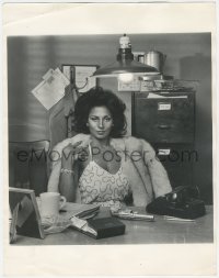 2p1711 SHEBA, BABY deluxe 11x14 still 1975 sexy hotter 'n Coffy Pam Grier behind desk with gun!