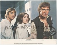 2p1716 STAR WARS color 11x14 still 1977 best c/u of Harrison Ford, Carrie Fisher & Mark Hamill!