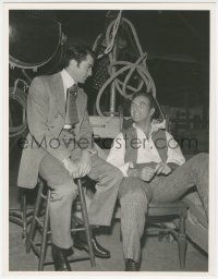 2p1722 VALLEY OF DECISION deluxe candid 10.25x14 still 1945 Gregory Peck & Preston Foster on set!