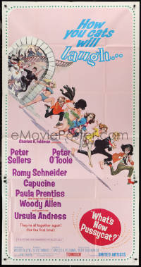 2p0481 WHAT'S NEW PUSSYCAT 3sh 1965 Frank Frazetta art of Woody Allen, Peter O'Toole & sexy ladies!