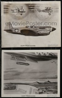2p2082 VICTORY THROUGH AIR POWER 2 8x10 stills 1943 Walt Disney, WWI and WWII aircraft!