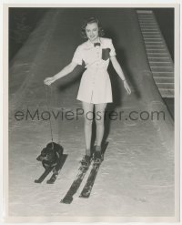 2p2009 VIRGINIA GREY 8x10 key book still 1938 teaching her Dachshund dog how to ski between scenes!