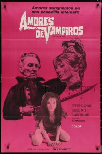 2p0620 VAMPIRE LOVERS Argentinean 1970 Hammer, different image of Peter Cushing & Ingrid Pitt, rare!