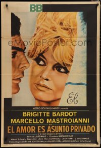 2p0621 VERY PRIVATE AFFAIR Argentinean 1962 Louis Malle's Vie Privee, sexy Brigitte Bardot, rare!