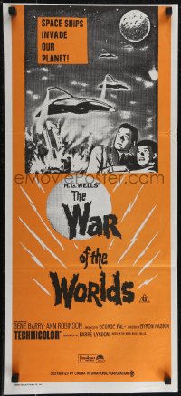 2p0564 WAR OF THE WORLDS Aust daybill R1970s H.G. Wells classic produced by George Pal!
