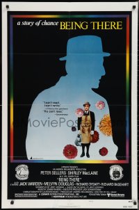 2p0687 BEING THERE style B 1sh 1980 silhouette of Peter Sellers, directed by Hal Ashby!