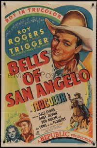 2p0688 BELLS OF SAN ANGELO 1sh 1947 Roy Rogers & Dale Evans in Texas fighting baddies!