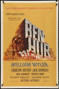 2p0689 BEN-HUR 1sh 1960 Charlton Heston, William Wyler classic epic, cool chariot & title art!
