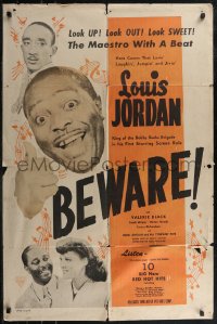 2p0692 BEWARE 1sh 1946 Louis Jordan & His Tympany Five, all-black musical feature, ultra rare!