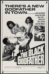 2p0697 BLACK GODFATHER 1sh R1970s the FBI, foxy chicks and the Mafia want his body!