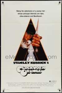 2p0719 CLOCKWORK ORANGE 1sh 1972 Stanley Kubrick, Castle art of Malcolm McDowell!