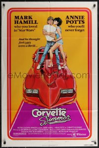 2p0723 CORVETTE SUMMER style B 1sh 1978 art of Mark Hamill & sexy Annie Potts on custom Corvette!