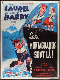 2p0325 SWISS MISS French 1p R1950s different art of Stan Laurel & Oliver Hardy, Hal Roach!