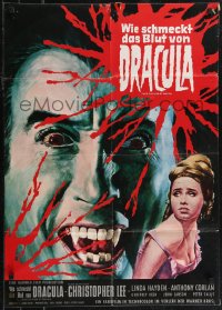 2p0595 TASTE THE BLOOD OF DRACULA German 1970 Hammer, art of vampire Christopher Lee by Rehak!
