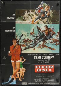 2p0597 THUNDERBALL German 1965 Sean Connery as James Bond 007 by Robert McGinnis & Frank McCarthy!