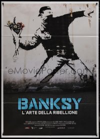 2p0377 BANKSY & THE RISE OF OUTLAW ART Italian 1p 2020 great art of rioter throwing flowers!