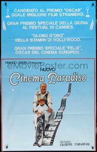 2p0388 CINEMA PARADISO awards Italian 1p 1990s Tornatore & Noiret on film strip, continuous release!