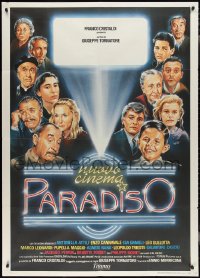 2p0440 CINEMA PARADISO Italian 1p 1989 art of Philippe Noiret & cast by Taito, continuous release