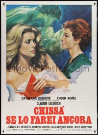 2p0417 SECOND CHANCE Italian 1p 1976 Lelouch, completely different art of Deneuve & Aimee!
