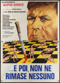 2p0341 AND THEN THERE WERE NONE Italian 2p 1974 Spagnoli art of Oliver Reed over chessboard war!