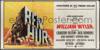 2p0336 BEN-HUR Italian 3p R1977 Charlton Heston, William Wyler classic, chariot & title art, rare!
