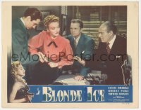 2p1199 BLONDE ICE LC #8 1948 three men stop sexy blonde savage bad girl Leslie Brooks with gun!