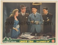 2p1216 CHINESE CAT LC 1944 Benson Fong & others watch Sidney Toler as Charlie Chan w/ murder weapon!