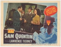 2p1406 SAN QUENTIN LC #4 1947 Raymond Burr holding Lawrence Tierney & Carol Forman at gunpoint!