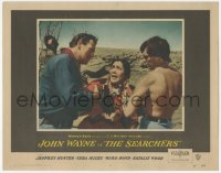 2p1414 SEARCHERS LC #6 1956 John Ford, John Wayne & barechested Jeff Hunter confront Archuletta!