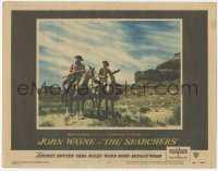 2p1411 SEARCHERS LC #8 1956 John Wayne & Jeffrey Hunter in Monument Valley from one-sheet, John Ford
