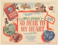 2p1150 SO DEAR TO MY HEART TC 1949 Walt Disney musical, Burl Ives, great cartoon artwork!