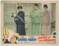 2p1435 SONS OF THE DESERT LC R1945 cop takes Stan Laurel & Oliver Hardy to face the music from wives!