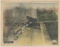 2p1441 SUPER SPEED LC 1925 Reed Howes in death struggle on edge of rooftop over city street, rare!