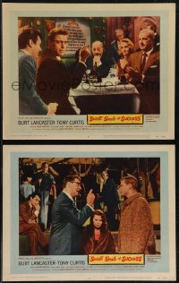 2p1557 SWEET SMELL OF SUCCESS 2 LCs 1957 Tony Curtis as Sidney Falco w/Barbara Nichols & David White